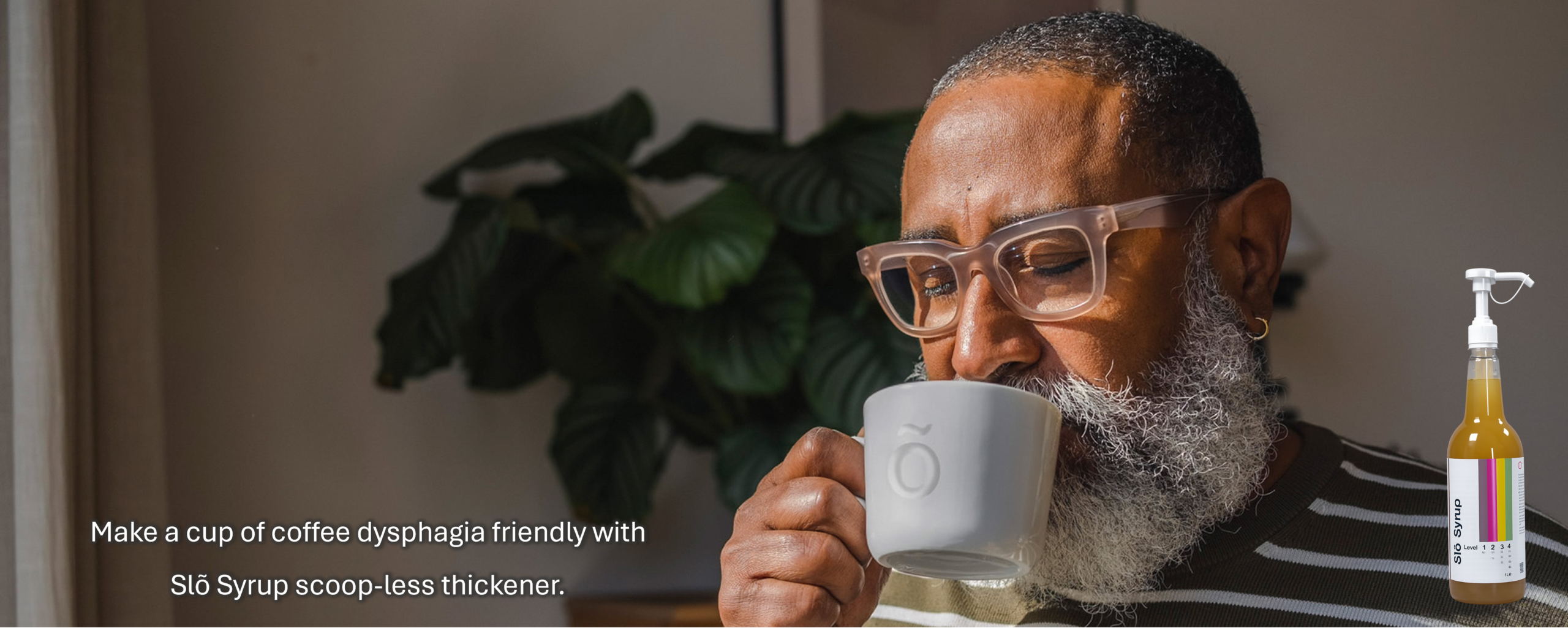 Slo Syrup Liquid Thickener for Dysphagia Friendly Drinks Coffee